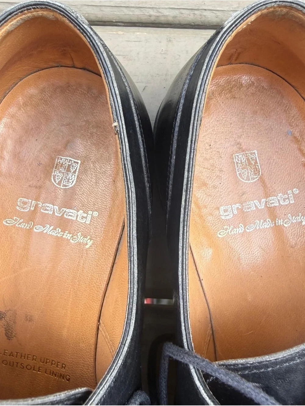 Gravati Black Leather Lace Up Dress Shoes size 8.5 W